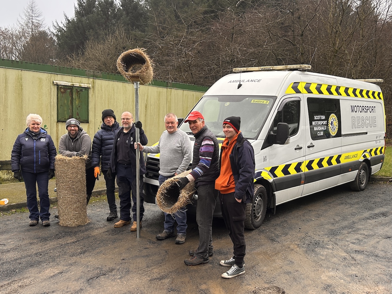 Some members after completing the build of 10 duck nesting tubes