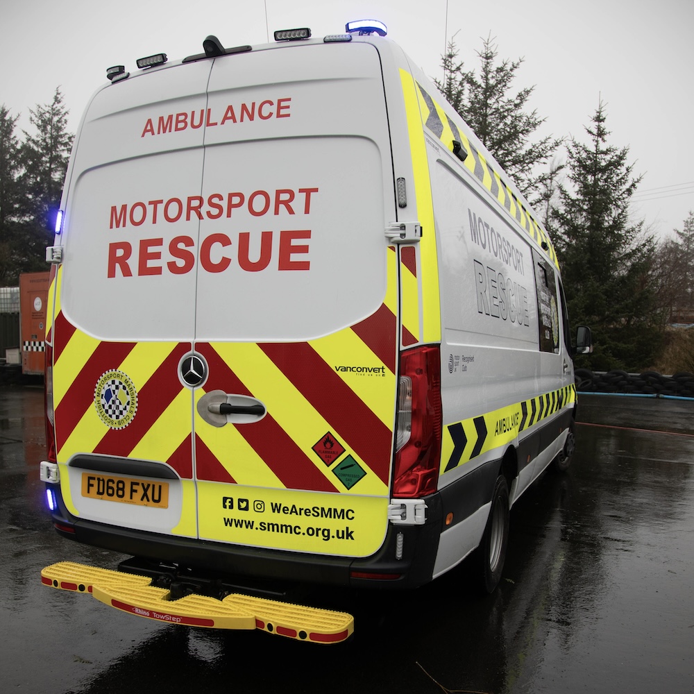 Rear view of SMMC's new Motorsport Rescue Ambulance