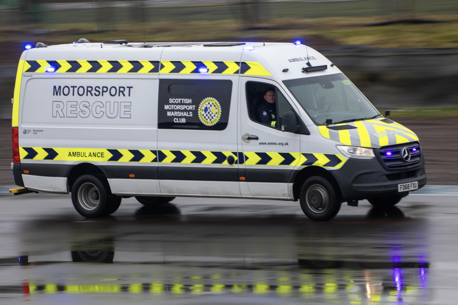 SMMC's new Motorsport Rescue Ambulance on track at Knockhill Racing Circuit