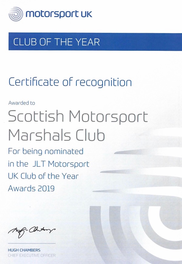 Club of the Year - recognition of nomination